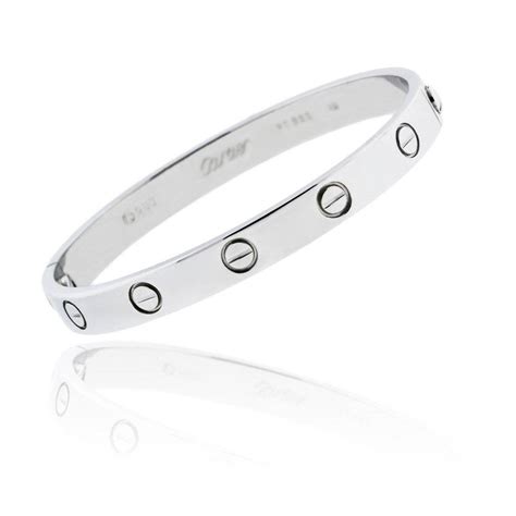 cartier silver bracelet|cartier bracelet silver with diamonds.